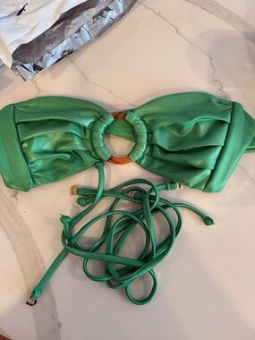 Montce Emerald Green Bandeau Top with Tortoiseshell Ring